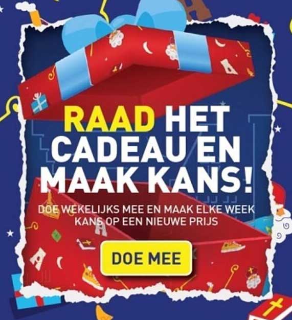 RAAD HET CADEAU EN MAAK KANS!