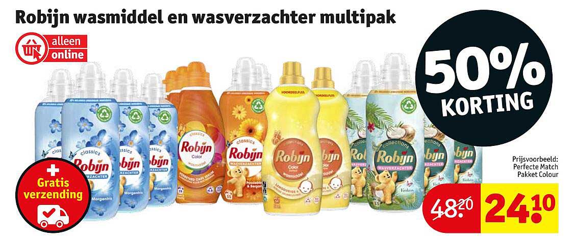 Robijn wasmiddel en wasverzachter multipak