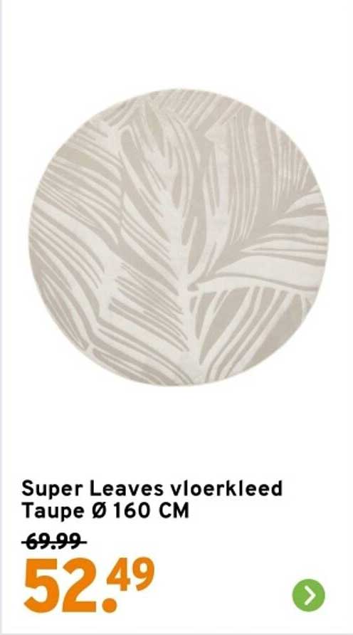 Super Leaves vloerkleed Taupe Ø 160 CM