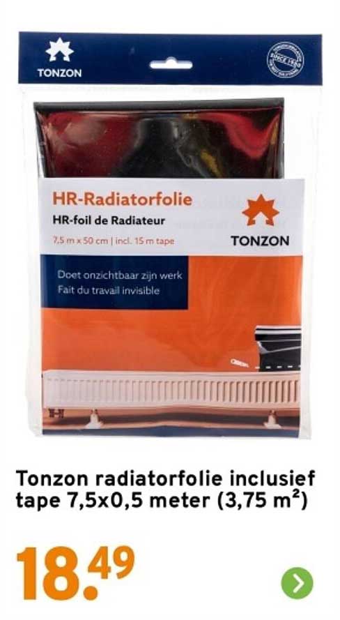 Tonzon radiatorfolie inclusief tape