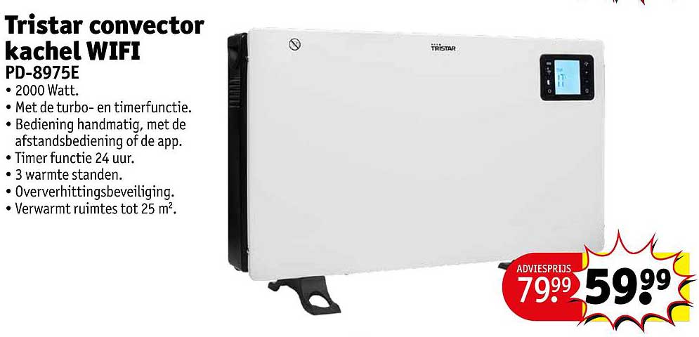 Tristar convector kachel WIFI