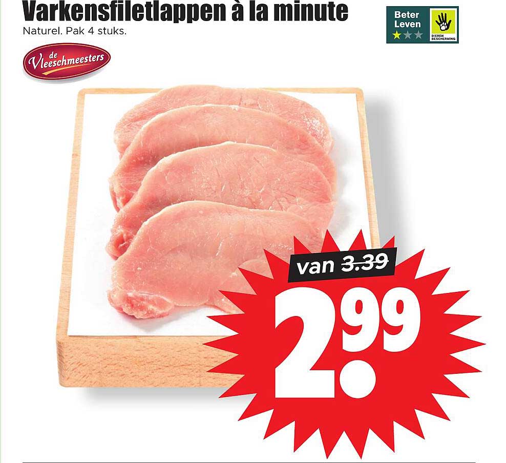 Varkensfiletlappen à la minute