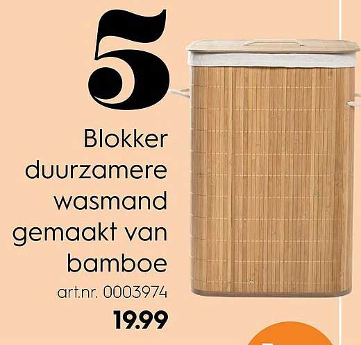 Blokker duurzamere wasmand gemaakt van bamboe