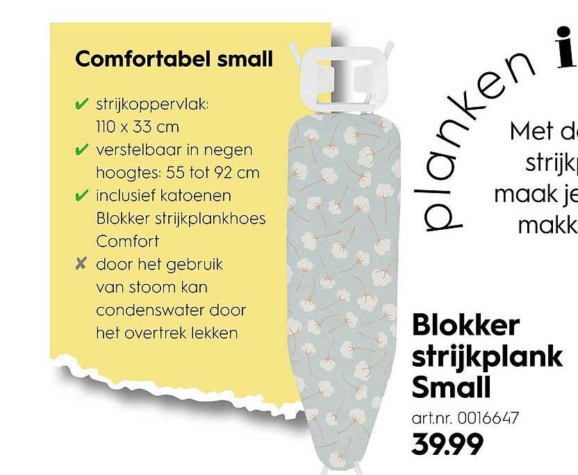 Blokker strijkplank Small