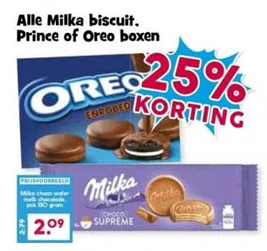 Alle Milka biscuit, Prince of Oreo boxen