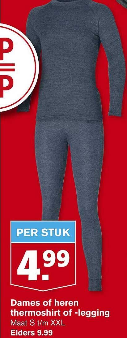 Dames of heren thermoshirt of -legging