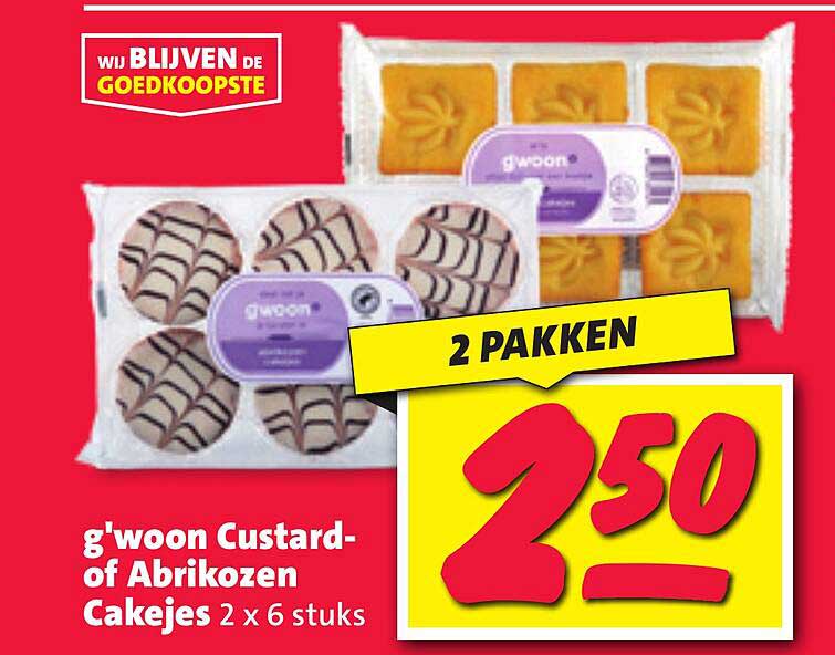 g'woon Custard- of Abrikozen Cakejes