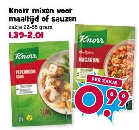 Knorr mixen voor maaltijd of sauzen