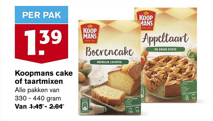 Koopmans cake of taartmixen