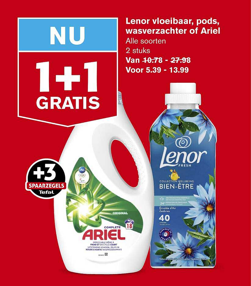 Lenor vloeibaar, pods, wasverzachter of Ariel