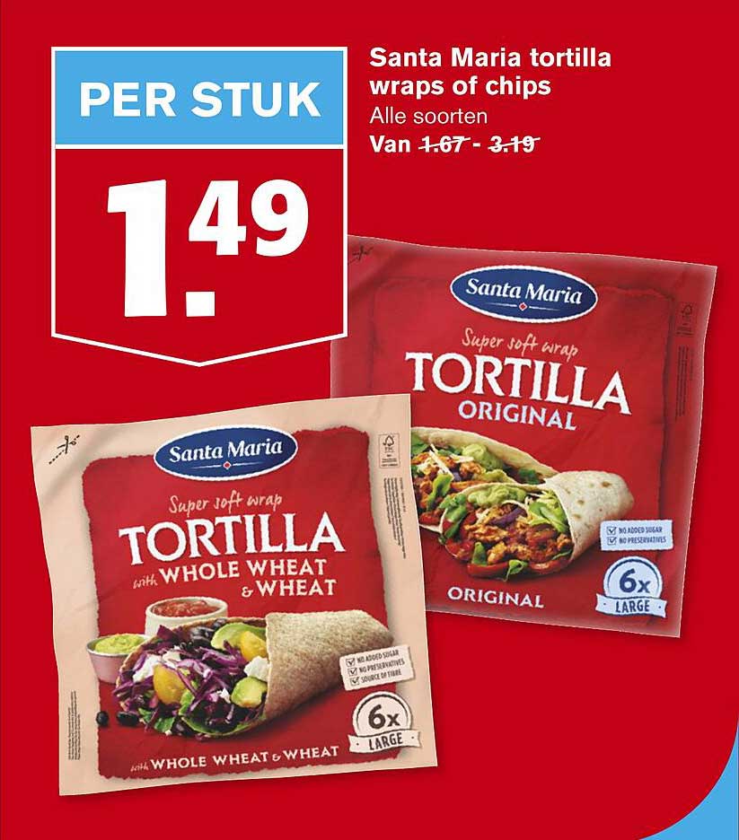 Santa Maria tortilla wraps of chips