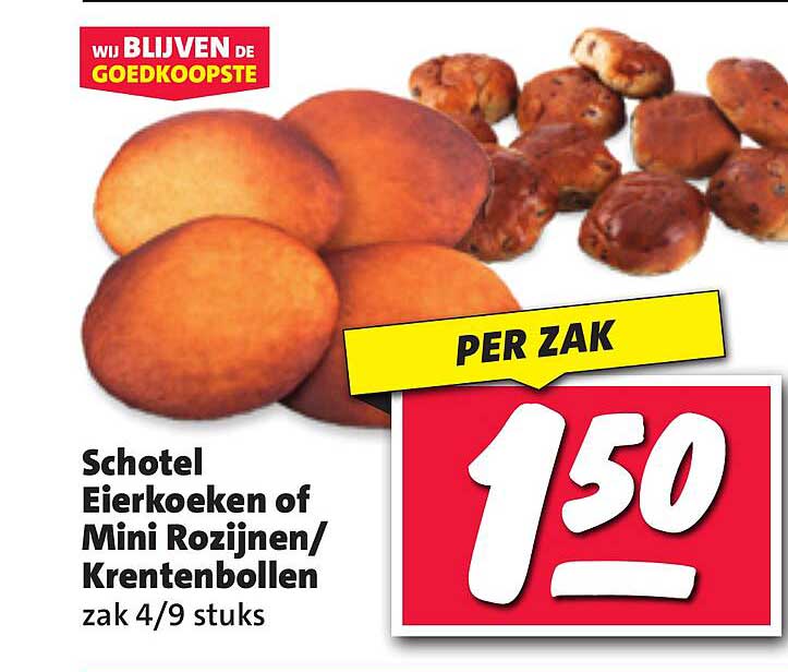 Schotel Eierkoeken of Mini Rozijnen/Krentenbollen