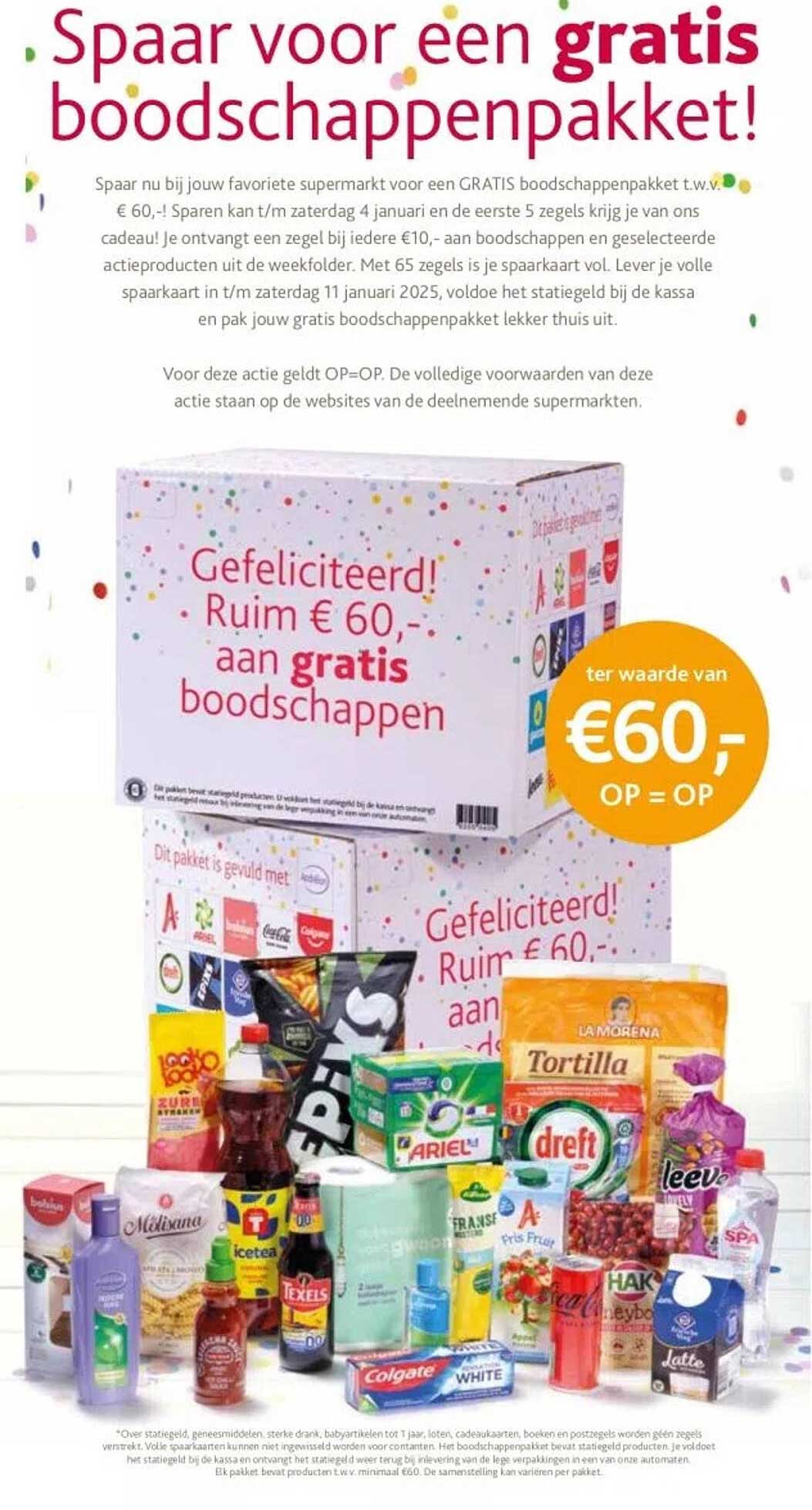 Spaar voor een gratis boodschappenpakket!