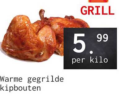 Warme gegrilde kipbouten