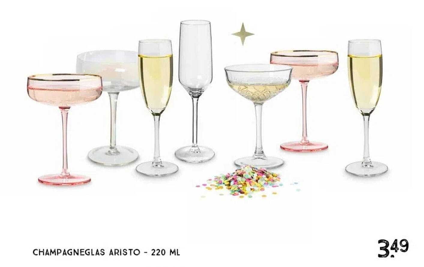 CHAMPAGNEGLAS ARISTO - 220 ML