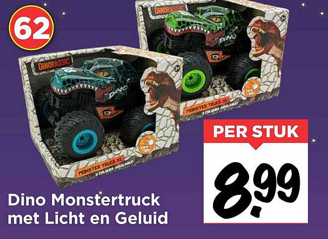 Dino Monsterttruck met Licht en Geluid