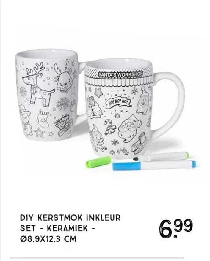 DIY KERSTMOK INKLEUR SET - KERAMIEK -