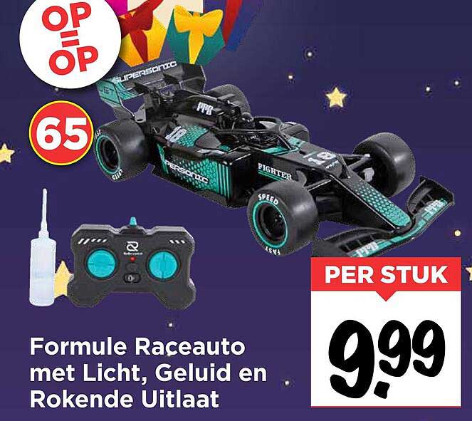 Formule Raceauto met Licht, Geluid en Rokende Uitlaat