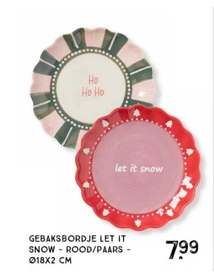 GEBAKSBORDJE LET IT SNOW - ROOD/PAARS