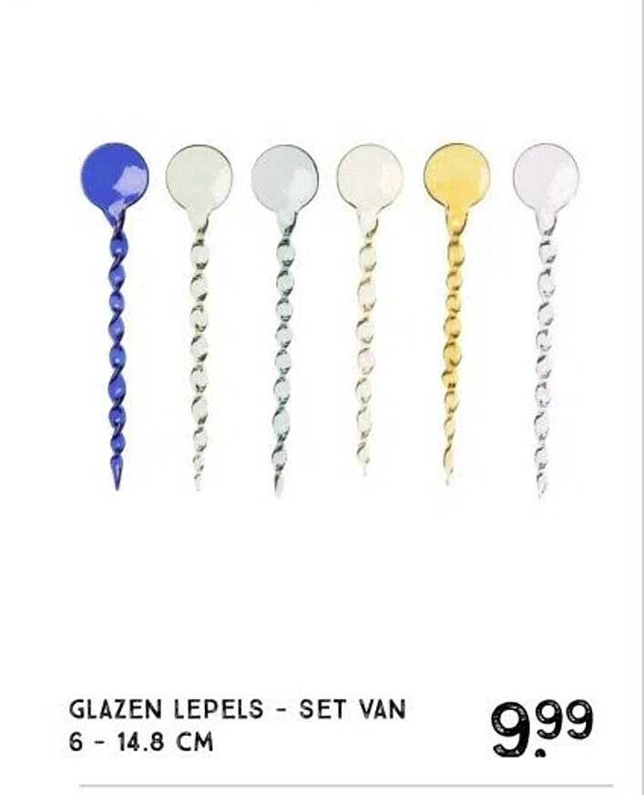 GLAZEN LEPELS - SET VAN