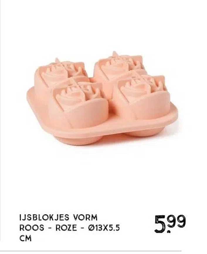 IJSBLOKJES VORM ROOS - ROZE