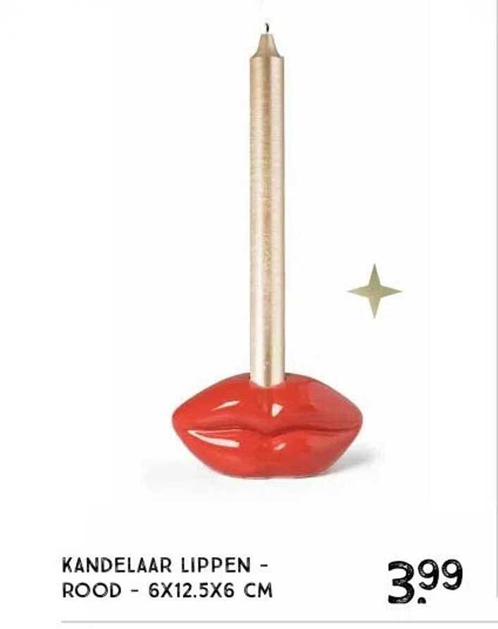 Kandelaar Lippen - Rood