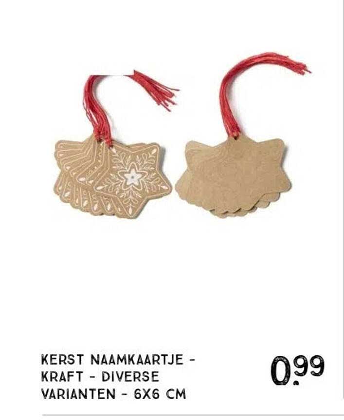 KERST NAAMKAARTJE - KRAFT - DIVERSE VARIANTEN