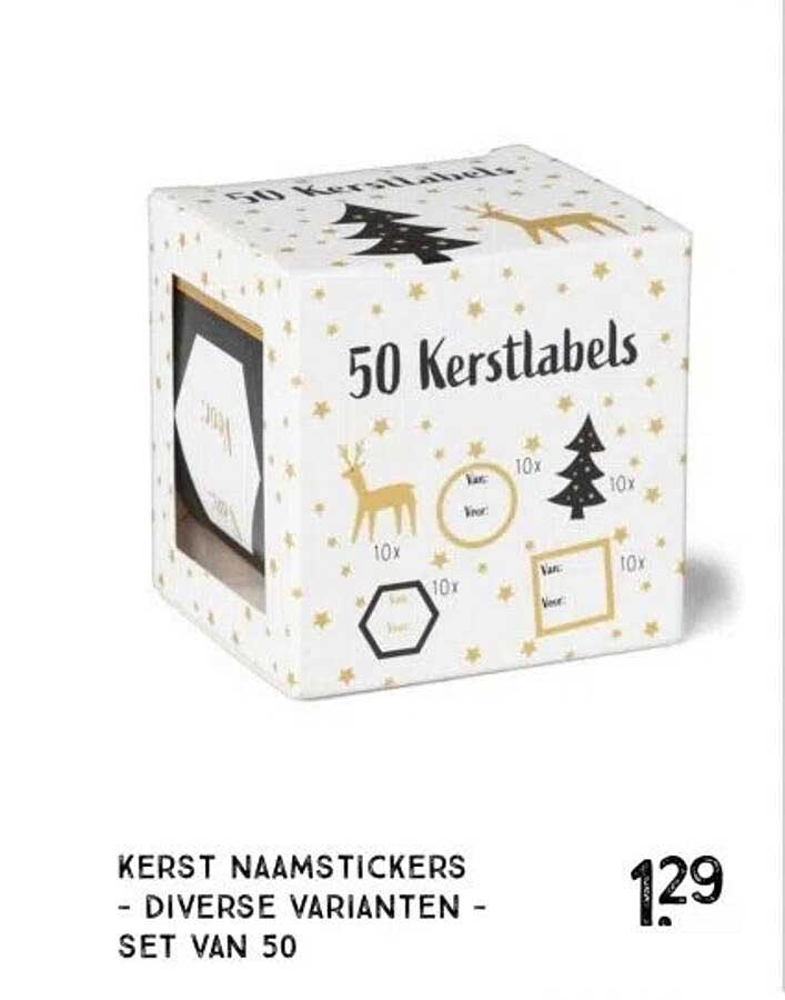 KERST NAAMSTICKERS - DIVERSE VARIANTEN - SET VAN 50