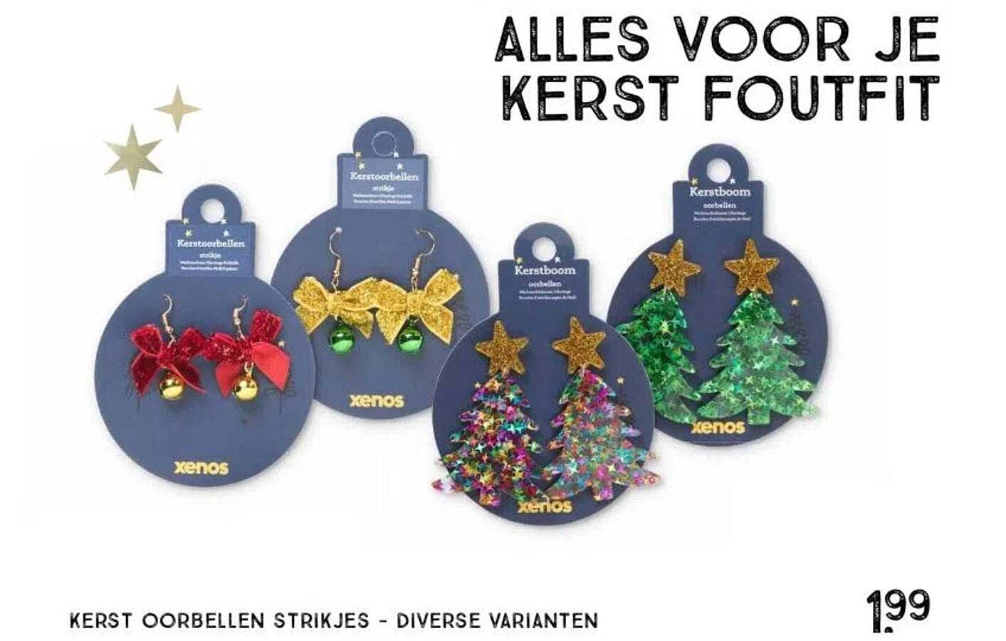 KERST OORBELLEN STRIKJES - DIVERSE VARIANTEN