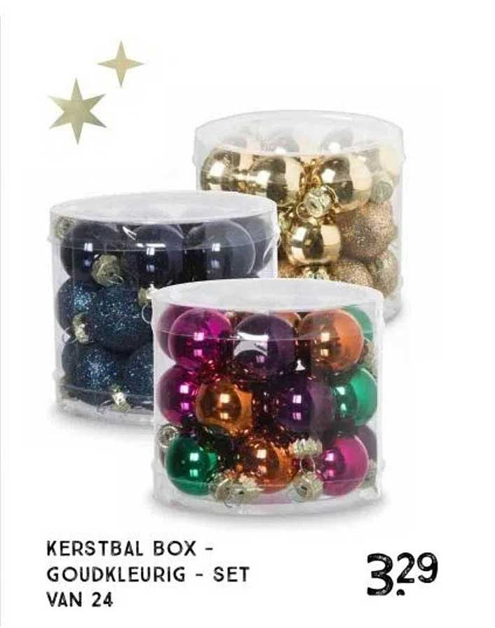 KERSTBAL BOX - GOUDKLEURIG - SET VAN 24