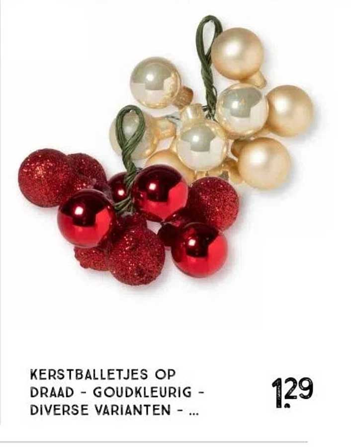 KERSTBALLETJES OP DRAAD - GOUDKLEURIG - DIVERSE VARIANTEN - ...