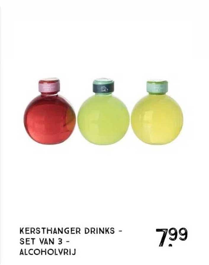 KERSTHANGER DRINKS - SET VAN 3 - ALCOHOLVRIJ