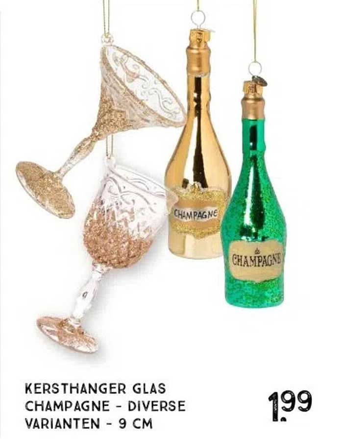 Kersthanger Glas Champagne - Diverse Varianten