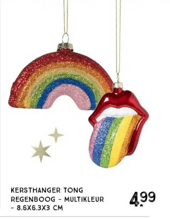 KERSTHANGER TONG REGENBOOG - MULTIKLEUR