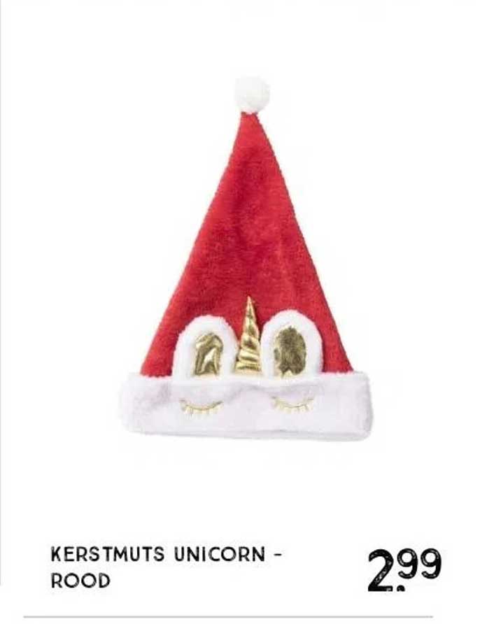 KERSTMUTS UNICORN - ROOD