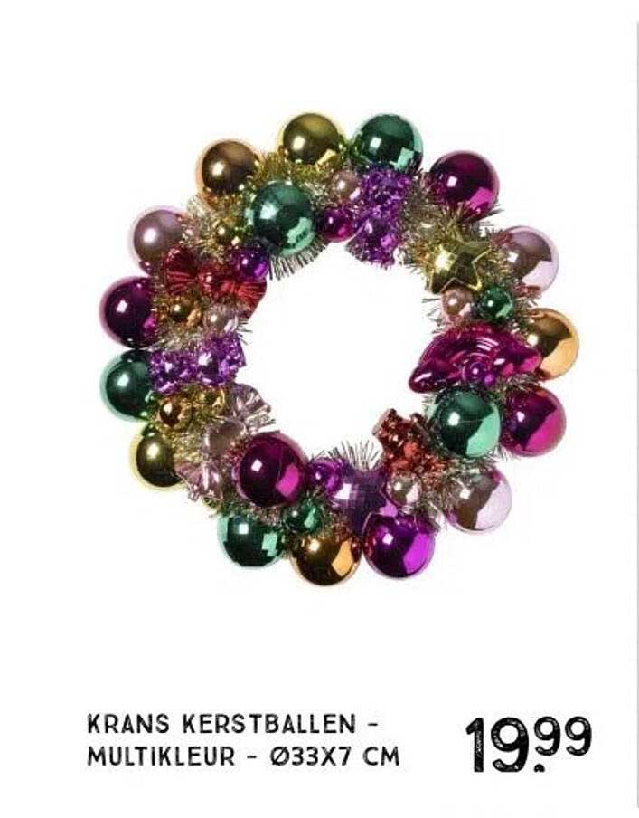 KRANS KERSTBALLEN - MULTIKLEUR