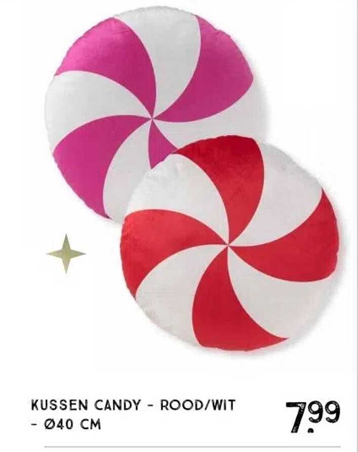 KUSSEN CANDY - ROOD/WIT