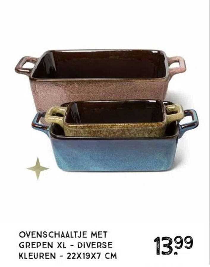 OVENSCHAALTJE MET GREPEN XL - DIVERSE KLEUREN