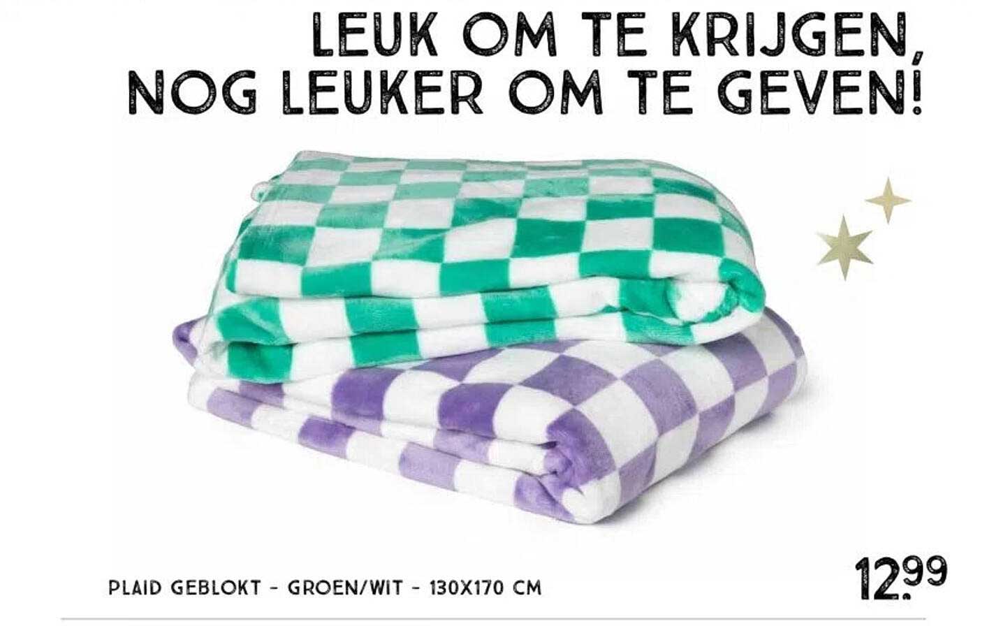 PLAID GEBLOKT - GROEN/WIT