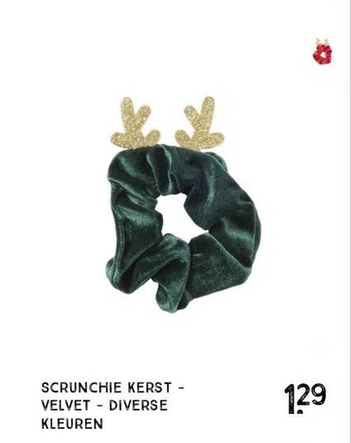 SCRUNCHIE KERST - VELVET - DIVERSE KLEUREN