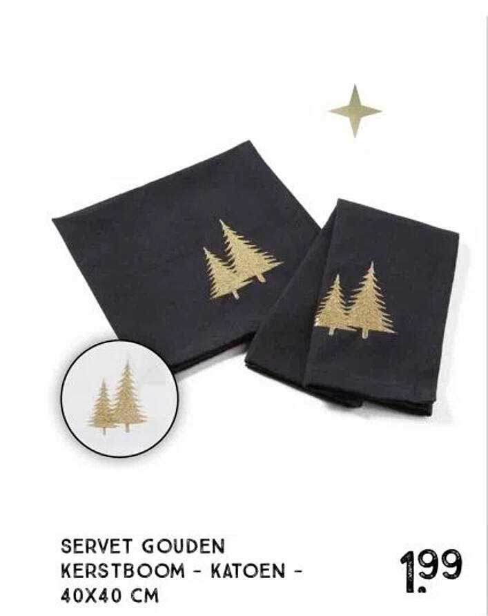 SERVET GOUDEN KERSTBOOM - KATOEN