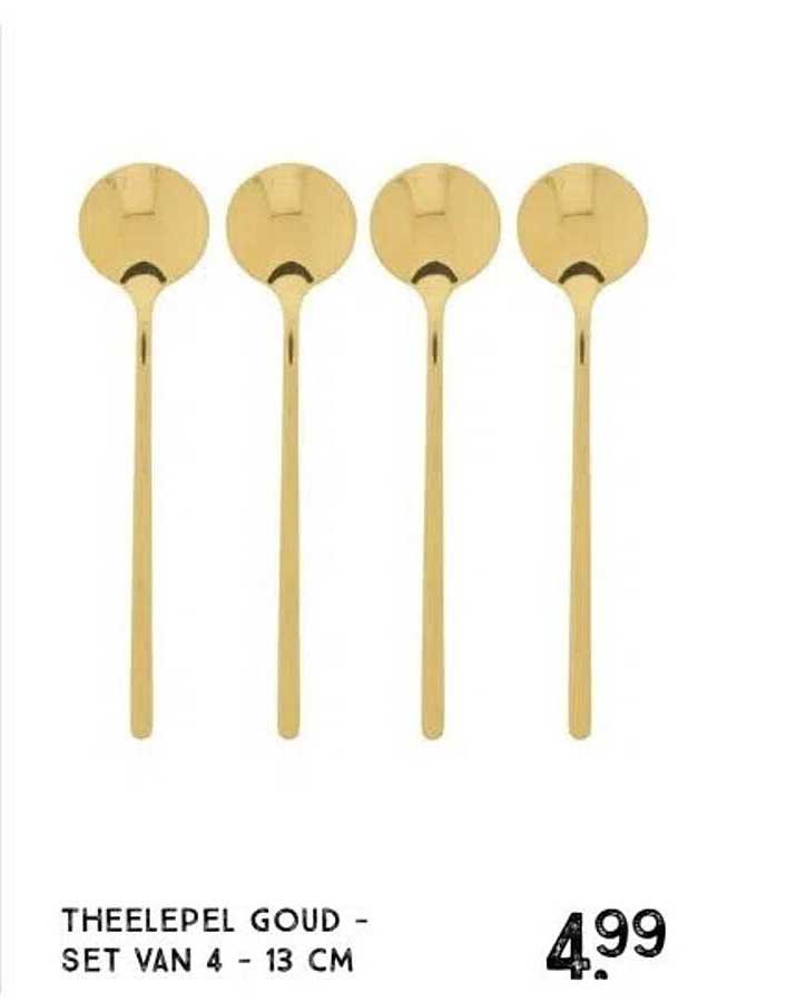 THEELEPEL GOUD - SET VAN 4