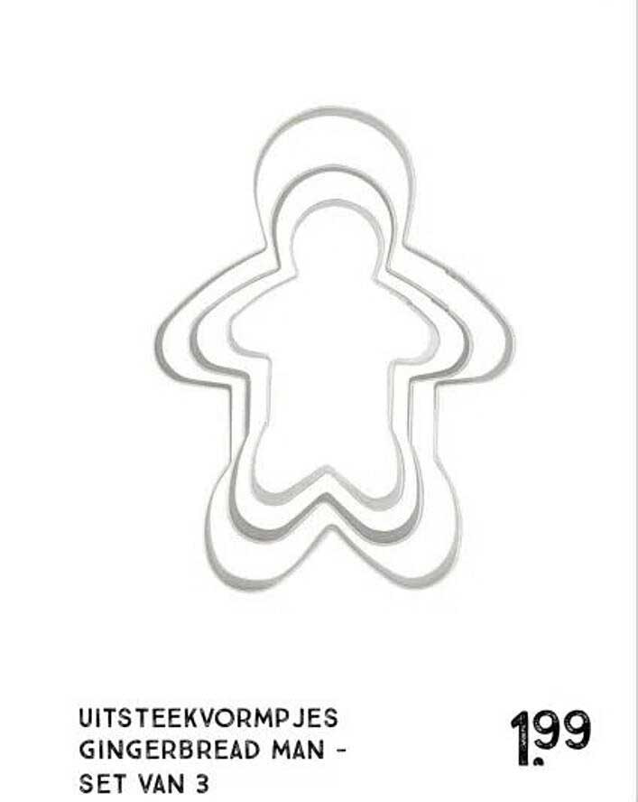 UITSTEKVORMPJES GINGERBREAD MAN - SET VAN 3