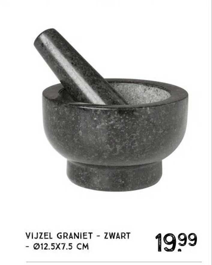 VIJZEL GRANIET - ZWART