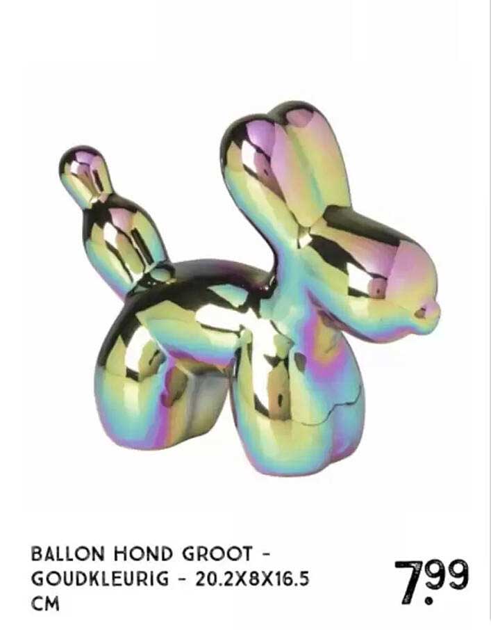 BALLON HOND GROOT - GOUDKLEURIG