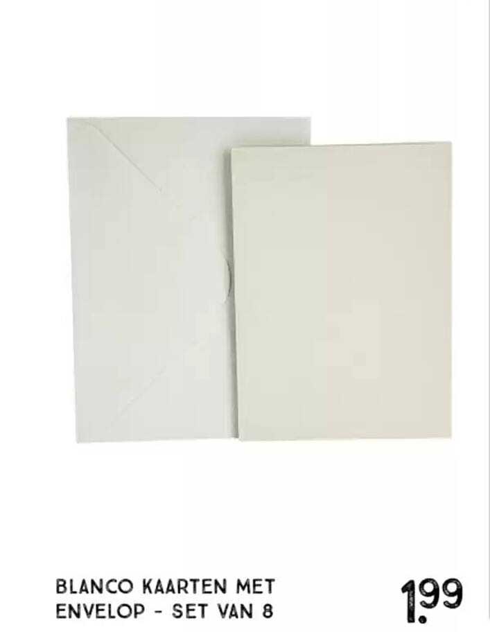 BLANCO KAARTEN MET ENVELOPE - SET VAN 8