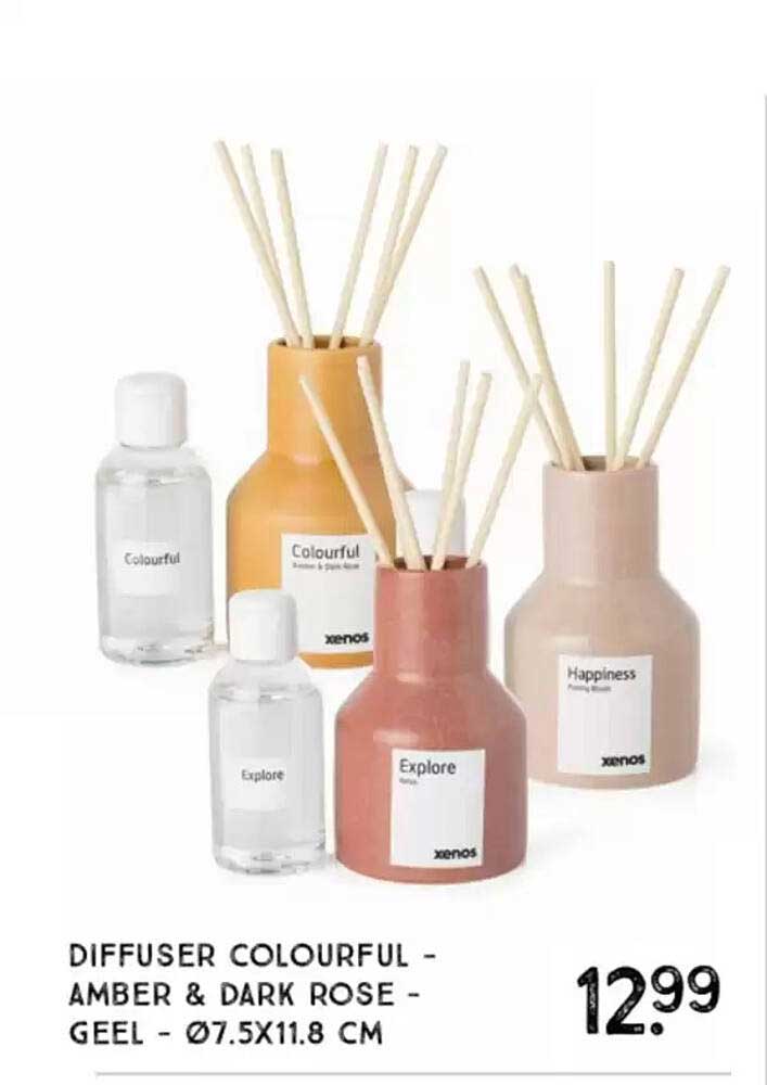 DIFFUSER COLOURFUL - AMBER & DARK ROSE - GEEL