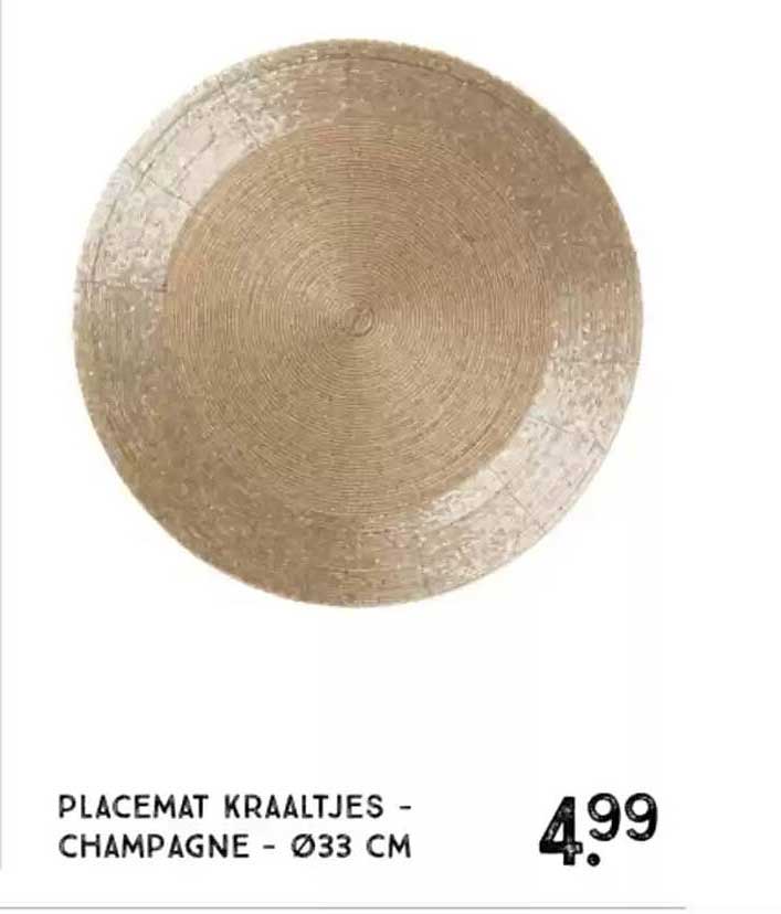 PLACEMAT KRAALTJES - CHAMPAGNE