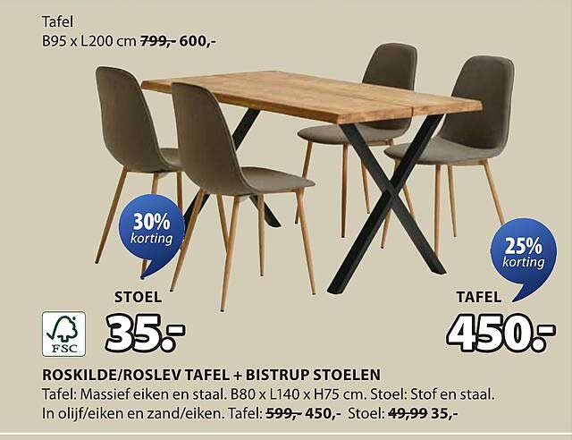 ROSKILDE/ROSLEV TAFEL + BISTRUP STOELEN