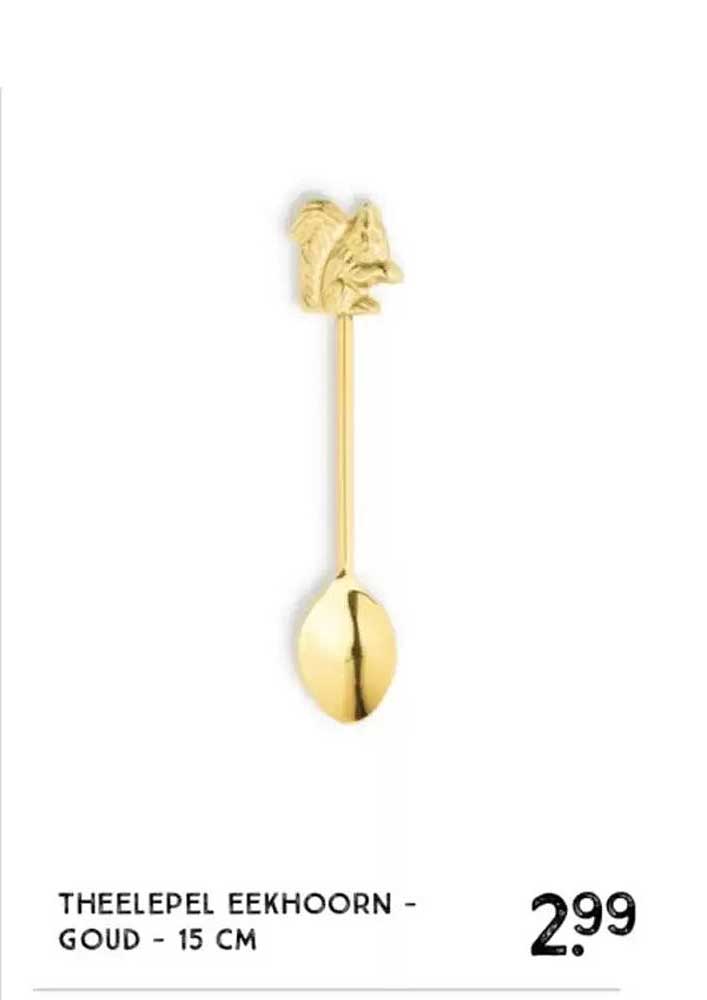 THEELEPEL EEKHOORN - GOUD - 15 CM